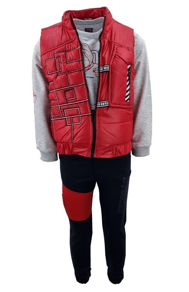 Fashion Boy Sweatanzug Sweatanzug mit Weste JFT5031 (Set, mit Weste) von Fashion Boy