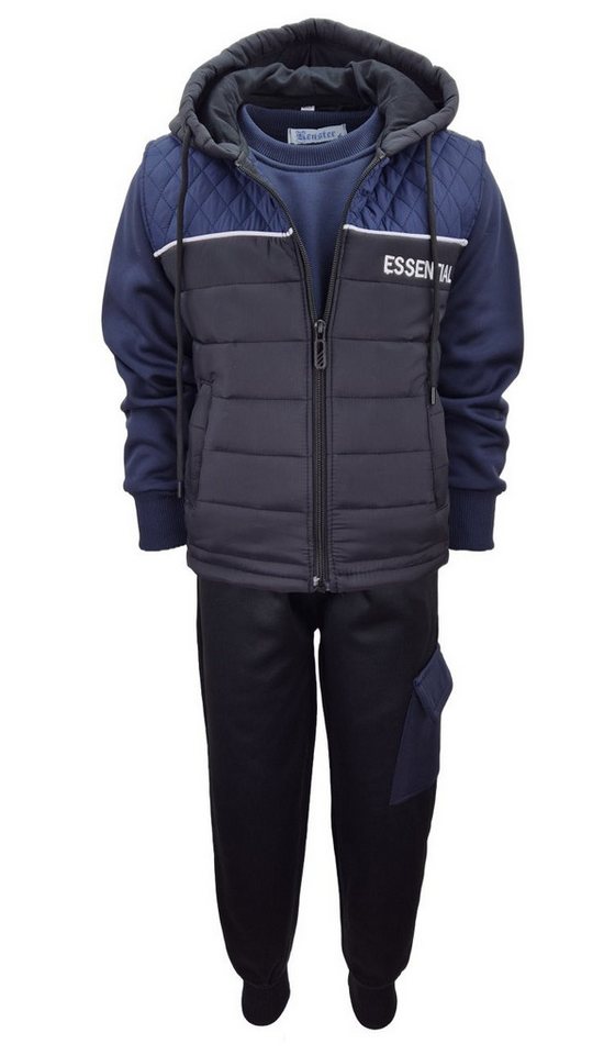 Fashion Boy Sweatanzug Sweatanzug mit Weste Freizeitset Sweat-Shirt Weste Jogginghose JF159a (mit Weste) von Fashion Boy