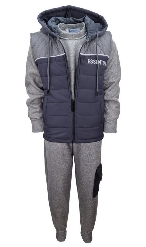 Fashion Boy Sweatanzug Sweatanzug mit Weste Freizeitset Sweat-Shirt Weste Jogginghose JF159a (mit Weste) von Fashion Boy