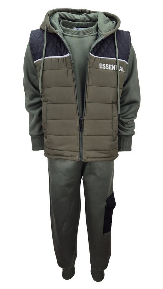 Fashion Boy Sweatanzug Sweatanzug mit Weste Freizeitset Sweat-Shirt Weste Jogginghose JF159a (mit Weste) von Fashion Boy