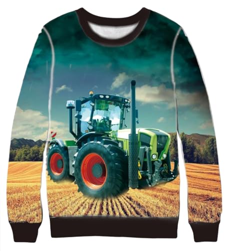 Fashion Boy Sweatshirt Langarm-Shirt Bedruckt mit Trecker, Gr. 122, JS103.8 von Fashion Boy