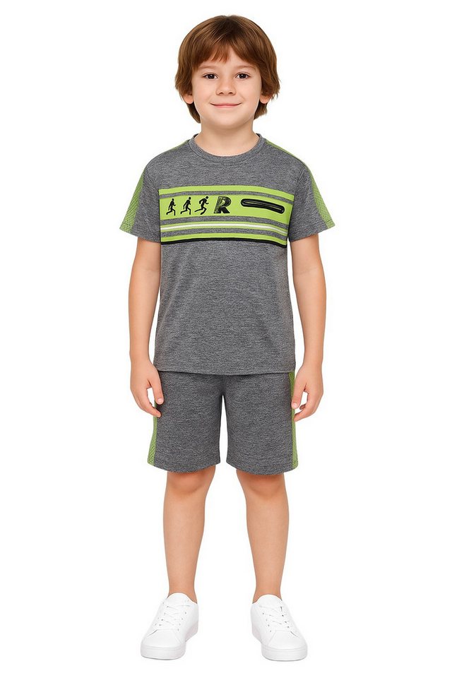 Fashion Boy T-Shirt & Bermudas T-Shirt + Shorts 2er Set Bermuda Sweatshorts Sommer Sommerset JS669e (Set, T-Shirt+Shorts) von Fashion Boy