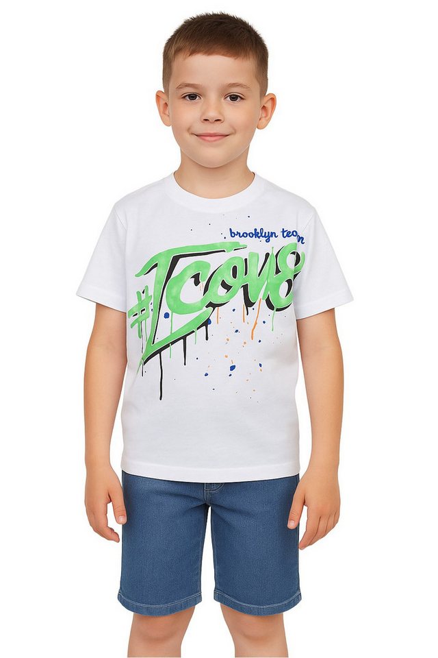 Fashion Boy T-Shirt & Bermudas T-Shirt + Shorts Sommerset Bermuda Jeansshorts Sommer JS7626e (Set, T-Shirt+Bermuda) von Fashion Boy