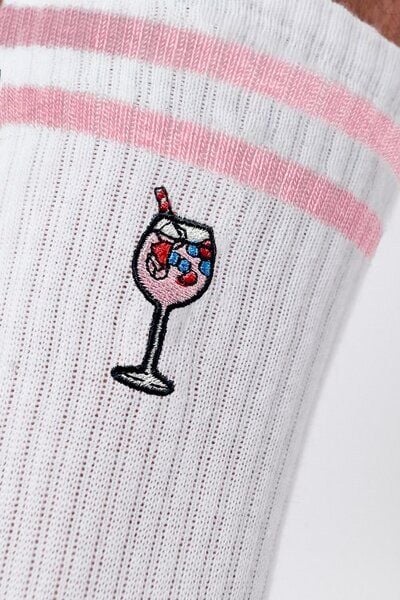 Fashion Drinks Berry Spritz Stripes | Bestickte Bio Baumwoll Socken von Fashion Drinks