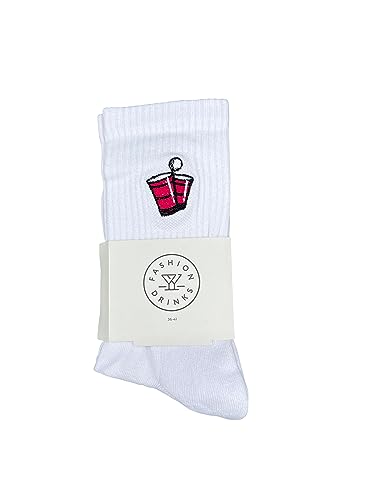 Fashion Drinks Crew Socks Damen & Herren aus Bio Baumwolle im Beerpong Design (36-41) von Fashion Drinks