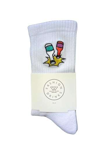 Fashion Drinks Kleiner Klopfer Crew Socks Damen & Herren aus Bio Baumwolle bestickt (36-41) von Fashion Drinks