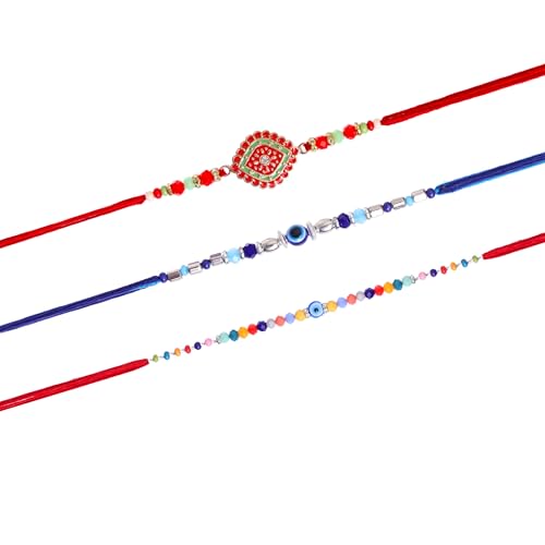 Fashion Frill Designer OM Floral Multi Designs Rakhi für Bruder Männer Bhaiya Rakhis Combo Set von 3 Stück, Einheitsgröße, nicht wertvoll, ohne Edelstein von Fashion Frill