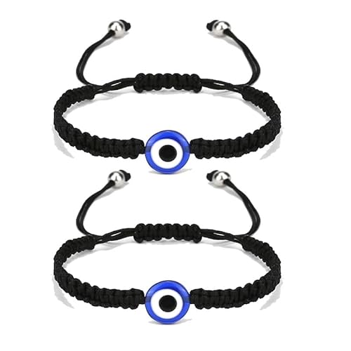 Fashion Frill Evil Eye Armband für Frauen Thread Nazar Schutz Verstellbares Armband für Männer Frauen 2 Stück von Fashion Frill