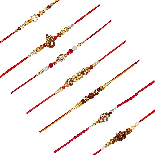 Fashion Frill Rakhi für Bruder Set (RK197), 7 Stück, Rakhi für Rakshabandhan von Fashion Frill
