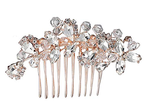 Treatonic Haarkamm - Damen Braut Hochzeit Haarschmuck - Kristallen/Straßen - rosegold - 7*4.5cm - Premium Qualität von Treatonic