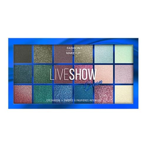 Fashion Make Up - Lidschatten-Palette Ocean (18 Farbtöne, Voller Deckkraft, Glänzend) von FASHION MAKE UP