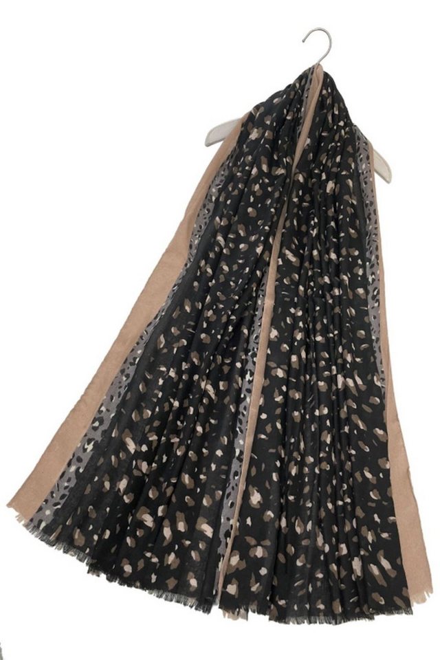 Fashion Scarf World Modeschal Damenschal mit Speckle-Leopardenmuster und Fransenrand, Angenehm weiches Tragegefühl durch hochwertige Materialmischung von Fashion Scarf World