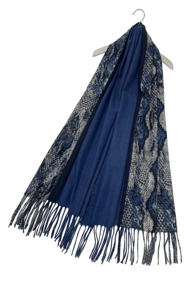 Fashion Scarf World Modeschal Hochwertiger Schal mit modernem Schlangenleder-Streifenmuster, Tragekomfort durch weiche Wollmischung von Fashion Scarf World