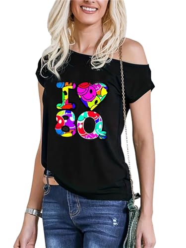 Fashion Sports Dude I Love 90s Kostüm-Top für Damen, Retro-Shirt für Pop-Stern-Partys, T-Shirt, 80er-Jahre-Party-Top, Schwarz, 80er-Jahre, mehrseitig, 34-36 von Fashion Sports Dude