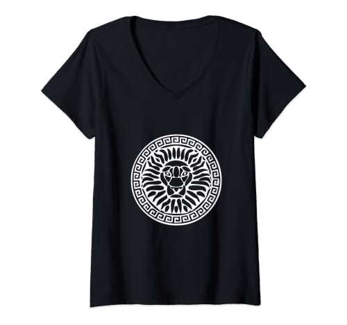 Damen Löwen-Mosaik-Stil. T-Shirt mit V-Ausschnitt Damen Löwen-Mosaik-Stil. T-Shirt mit V-Ausschnitt von Fashion Tees