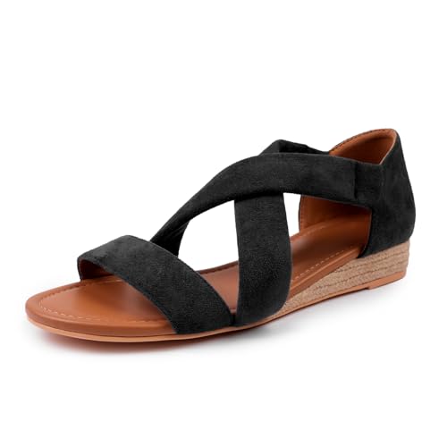 Fashion Thirsty - Damen Sandalen Hummingbird, Wildleder (38 EU Weit) (Schwarz) von Fashion Thirsty