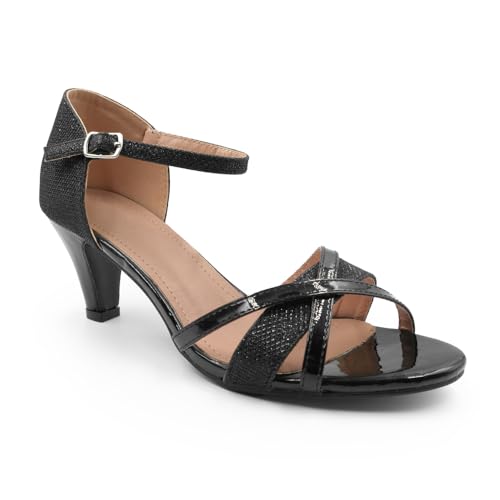 Fashion Thirsty Damen Sandaletten mit mittelhohem Absatz - offener Zehenbereich - Schwarze Lackoptik - EUR 37 Fashion Thirsty Damen Sandaletten mit mittelhohem Absatz - offener Zehenbereich - Schwarze Lackoptik - EUR 37 von Fashion Thirsty