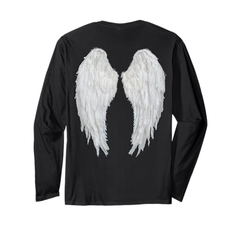 Herren Engelsflügel auf dem Rücken Langarmshirt Herren Engelsflügel auf dem Rücken Langarmshirt von Fashion Tops Angel Wings On Back Print