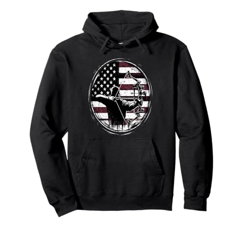 Amerikanische Flagge, Geschenk für Männer und Jungen, Bogenschießen Pullover Hoodie Amerikanische Flagge, Geschenk für Männer und Jungen, Bogenschießen Pullover Hoodie von Fashion Tribe Archery