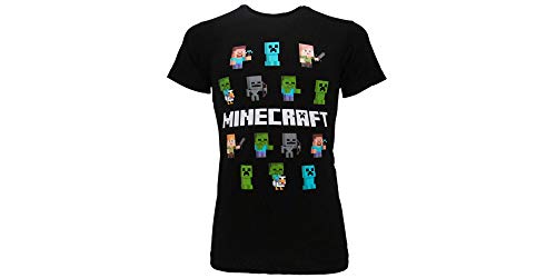 Alex Steve Zombie Creeper T-Shirt für Erwachsene und Kinder, offizielles T-Shirt, Schwarz, Schwarz 12-13 Jahre von Fashion UK