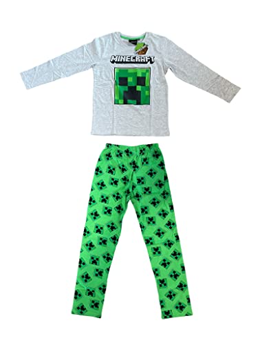 Fashion UK Minecraft Winter-Schlafanzug mit langen Ärmeln für Kinder, mehrfarbig, 8 Jahre von Fashion UK