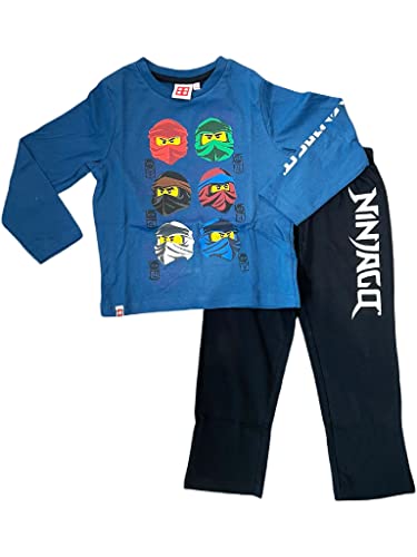 Fashion UK Ninja Ninjago Winter Schlafanzug Figuren Lange Ärmel Kinder - Blau Schwarz, Mehrfarbig, 4 Jahre von Fashion UK