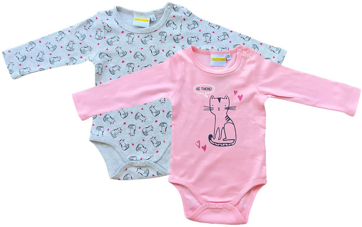 Fashion UK Strampler 2x Baby Bodys Mädchen Strampler langarm für 3 6 12 18 24 Monate von Fashion UK