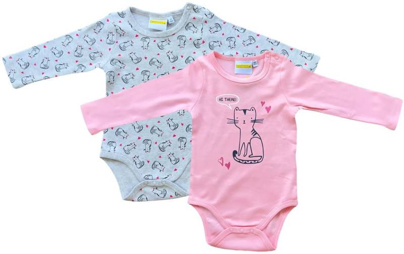 Fashion UK Strampler 2x Baby Bodys Mädchen Strampler langarm für 3 6 12 18 24 Monate von Fashion UK