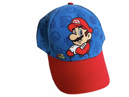 Fashion UK Super Mario Basecap Cap Baseballkappe Kappe (DE/NL/SE/PL, Numerisch, 56, blau) von Fashion UK