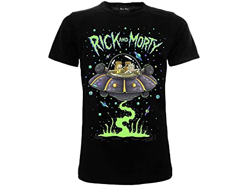Fashion UK T-Shirt Rick And Morty Offizielles Modell Raumschiff Kurzarm Schwarz Unisex Größen Erwachsene Jungen Fashion UK T-Shirt Rick And Morty Offizielles Modell Raumschiff Kurzarm Schwarz Unisex Größen Erwachsene Jungen von Fashion UK