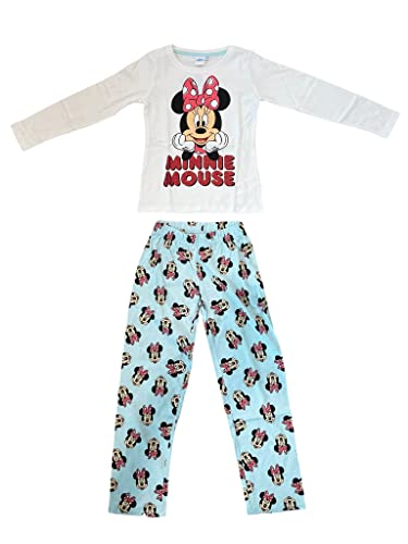 Fashion UK Winter-Pyjama Minnie Minnie Mouse Schriftzug Glitzereffekt Langarm Mädchen (8 Jahre - 128 cm), mehrfarbig von Fashion UK
