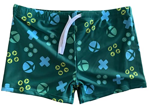 Fashion UK Xbox Badehose Badeboxer (as3, Numeric, Numeric_128, Regular, grün) von Fashion UK