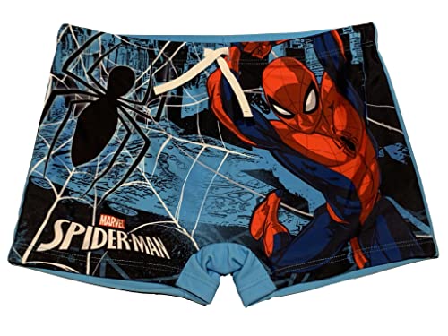 Marvel Avengers Spiderman Badehose Badeboxer (as3, Numeric, Numeric_104, Regular, blau) von Fashion UK