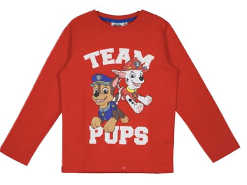 Paw Patrol Jungen Langarmshirt Shirt Chase (DE/NL/SE/PL, Numerisch, 128, Regular, rot) von Fashion UK