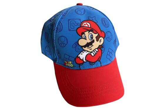 Fashion Uk Super Mario Basecap Cap Baseballkappe Kappe (DE/NL/SE/PL, Numerisch, 52, blau) von Fashion Uk