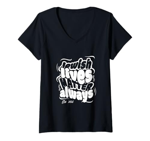 Damen Jewish Lives Matter unterstützt immer Judaism Pride Israel Art T-Shirt mit V-Ausschnitt von Fashion World