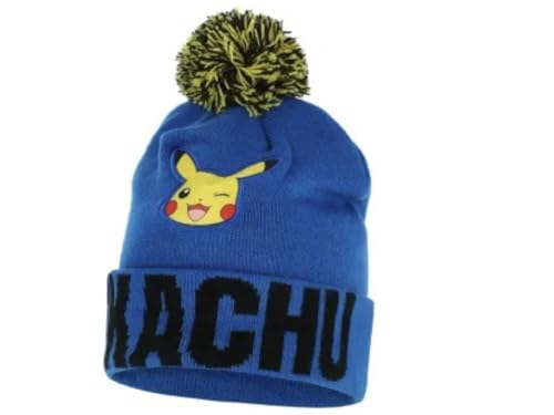 Fashion UK Pokemon Wintermütze Bommelmütze Mütze Pikachu (DE/NL/SE/PL, Numerisch, 54, blau) von Fashion UK