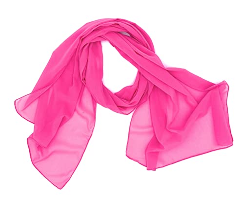 FASHION YOU WANT Damen Schal Stola Halstuch Tuch Seidentuch aus Chiffon für Frühling Sommer Ganzjährig (fuchsia) von FASHION YOU WANT