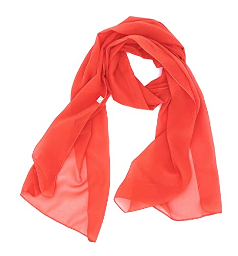 FASHION YOU WANT Damen Schal Stola Halstuch Tuch Seidentuch aus Chiffon für Frühling Sommer Ganzjährig (orange) von FASHION YOU WANT