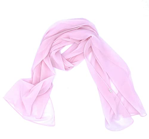 FASHION YOU WANT Damen Schal Stola Halstuch Tuch Seidentuch aus Chiffon für Frühling Sommer Ganzjährig (rosa) von FASHION YOU WANT