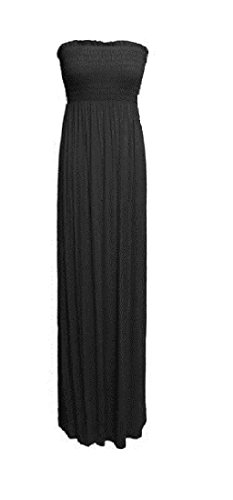 Fashion Damen Bandeau Lang Maxikleid Schulterfrei Sommerkleid von Fashion