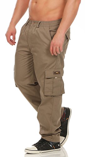 Fashion Herren Cargo Hose mit Dehnbund warm gefütterte Thermohose - mehrere Farben ID529, Größe:3XL;Farbe:Coffee von Fashion