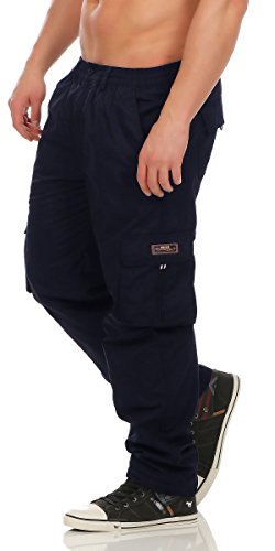 Fashion Herren Cargo Hose mit Dehnbund warm gefütterte Thermohose - mehrere Farben ID529, Größe:3XL;Farbe:Dunkelblau von Fashion