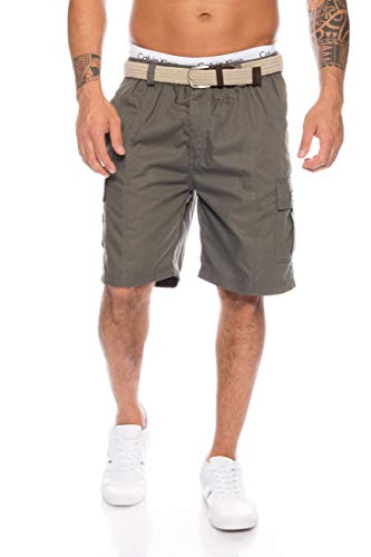 Fashion Herren Cargo Shorts mit Dehnbund - mehrere Farben ID509, Größe:3XL;Farbe:Dunkelgrau von Fashion