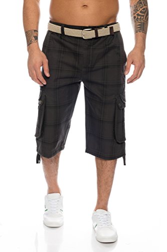 Fashion Herren Shorts Dehnbund Bermuda Kurze Hose Stretch ID230, Größe:M;Farbe:Grau von Fashion