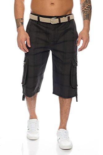 Fashion Herren Shorts Dehnbund Bermuda Kurze Hose Stretch ID230, Größe:XXL;Farbe:Grau von Fashion