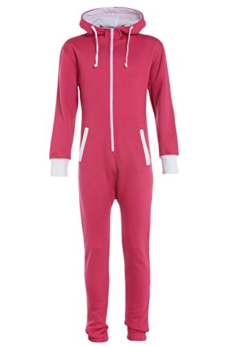 Fashion Kinder Jungen Mädchen Unisex Plain Strampler mit Kapuze In einem Jumpsuit Größen 7-14 Jahre Black & grau von Fashion Oasis