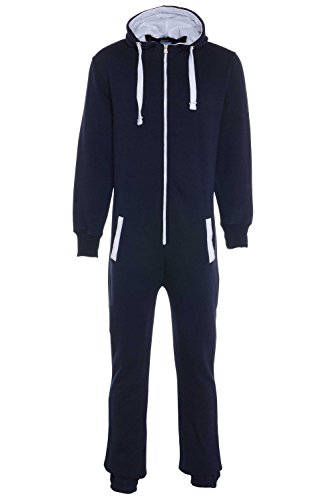 Fashion Kinder Jungen Mädchen Unisex Plain Strampler mit Kapuze In einem Jumpsuit Größen 7-14 Jahre Black & grau von Fashion