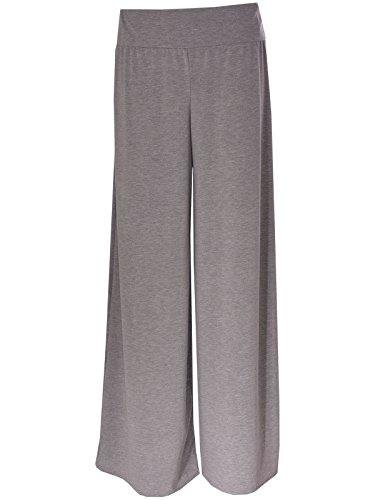 Fashion Neu Übergröße Damen Schlicht Palazzo Weites Bein Ausgestellt Damen Hose 8-26 - grau, Damen, 44-46 von Fashion