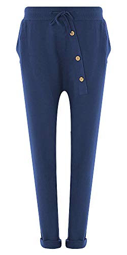 Fashion YOU WANT Damen Jogginghose Gr. 36 50 Sweatpants Sterne Boyfriend Ali Baba Style Anker Camouflage Uni Blumen Muster (38/40, Uni blau) von Fashion